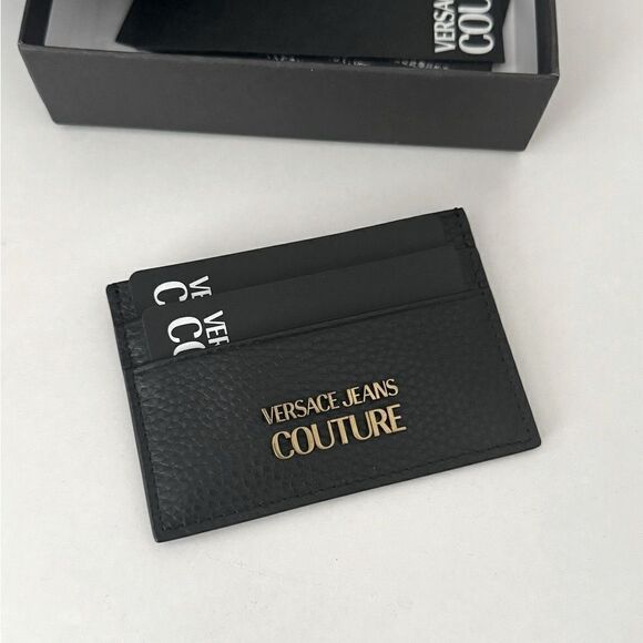 ⭕️ VERSACE JEANS Men’s Card Holder Wallet Black Designer - Picture 5 of 7
